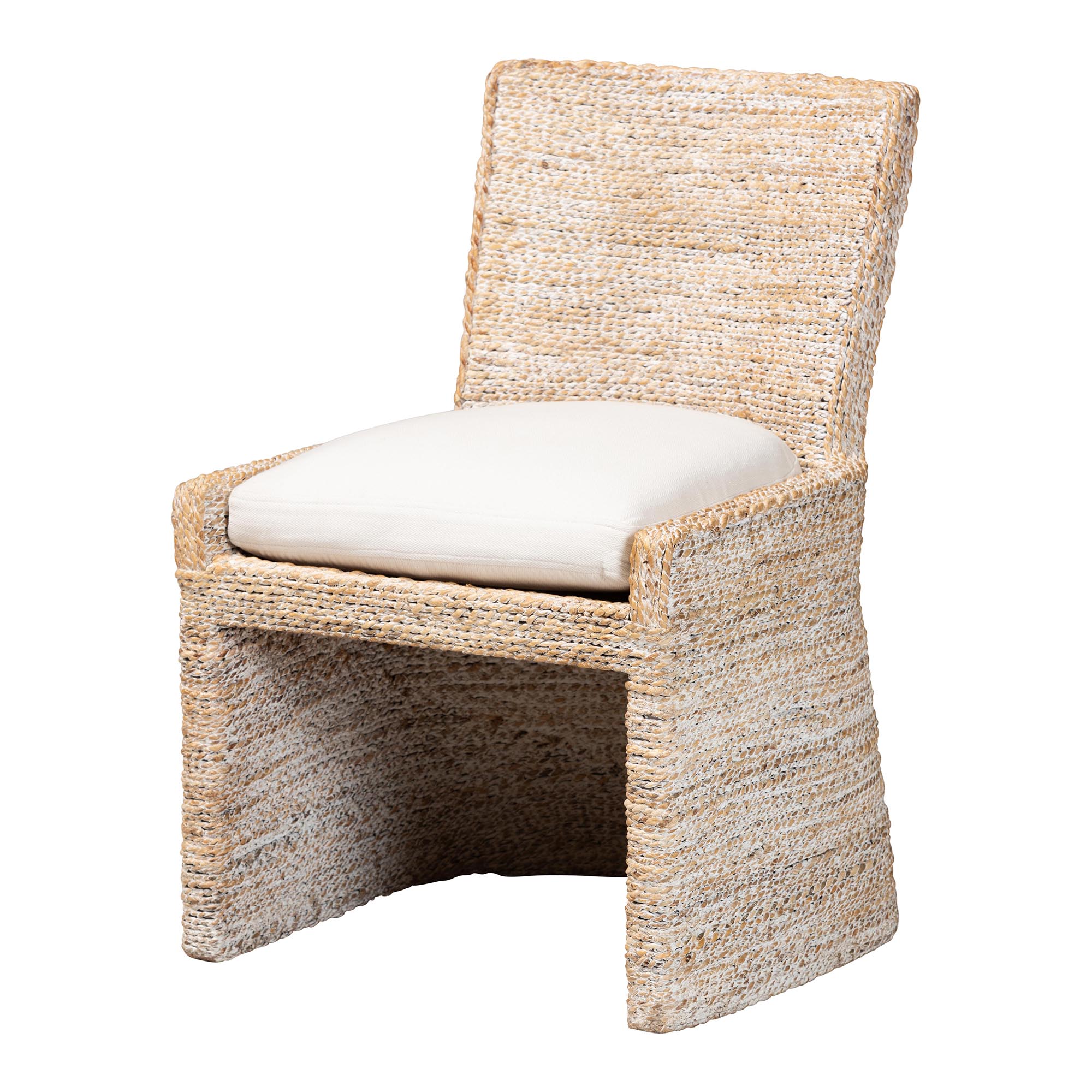 bali & pari Harlow Seagrass Wrapped Dining Chair, Whitewash